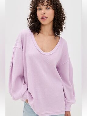 NWT! Free People Coast 2 Coast Thermal Shirt in Light Purple! Size Small.